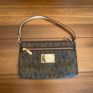 MK Signature Monogram LG Wristlet Wallet